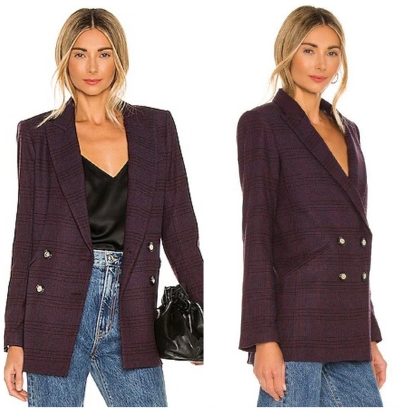 Veronica Beard Jackets & Blazers - Veronica Beard Oria Double Breasted Dickey Jacket Blazer Aubergine Size 6